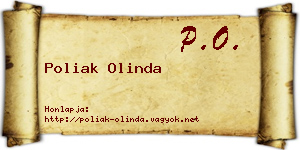 Poliak Olinda névjegykártya